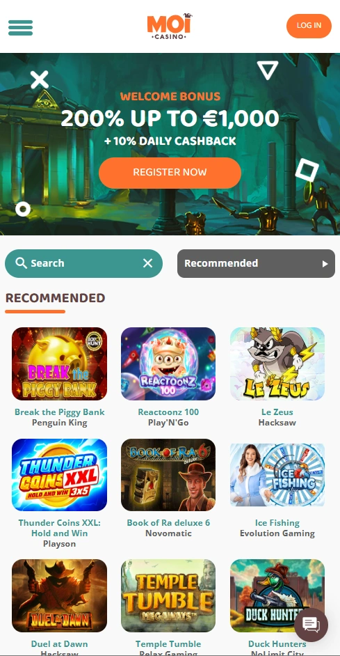 moi mobile home page